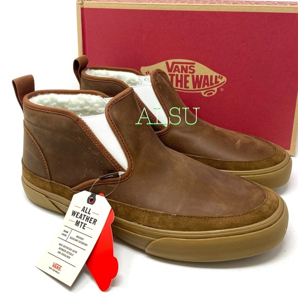 VANS Mid Slip SF MTE Brown Leather Men Boot Sneake - Picture 6 of 8